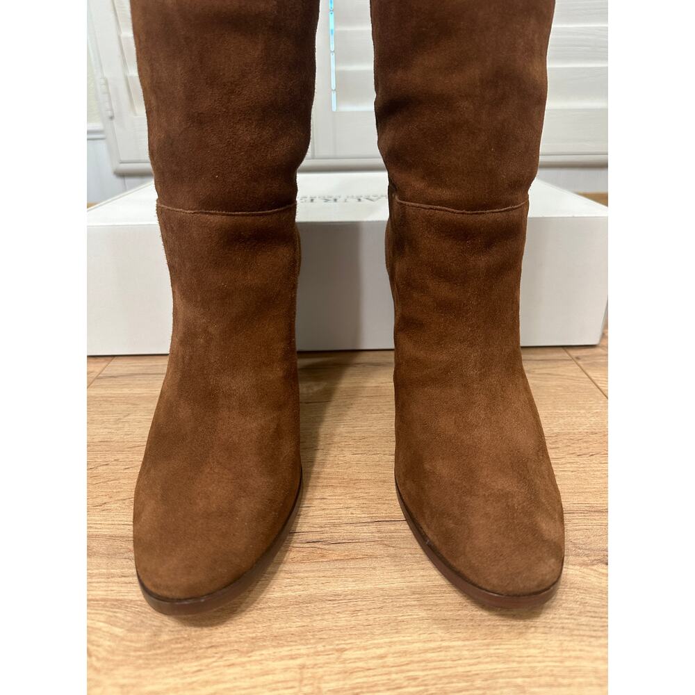 Lauren Ralph Lauren Women's Artizan Suede Tall Boots Tobacco Size 11 NIB Pull-On - Picture 6 of 16